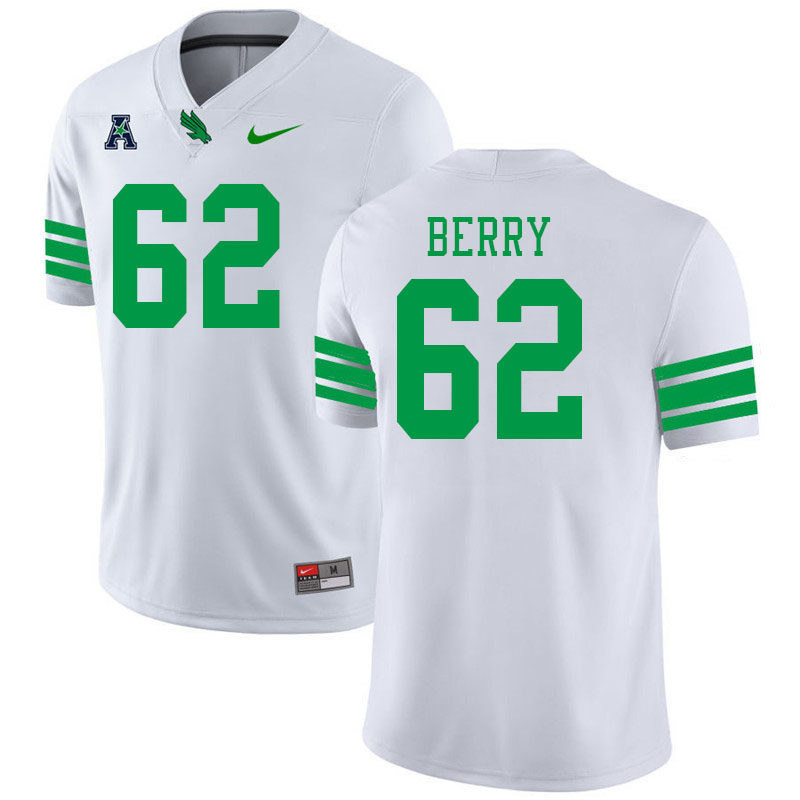 #62 Amarion Berry North Texas Mean Green College Football Jerseys Stitched-White